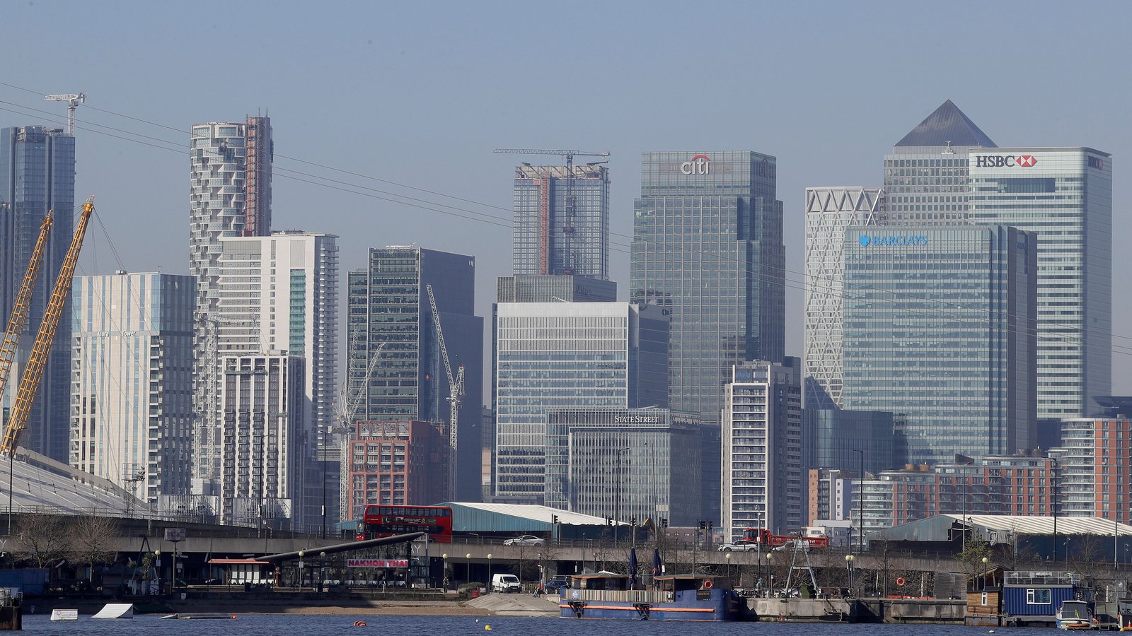 London's financial district in Canary Wharf