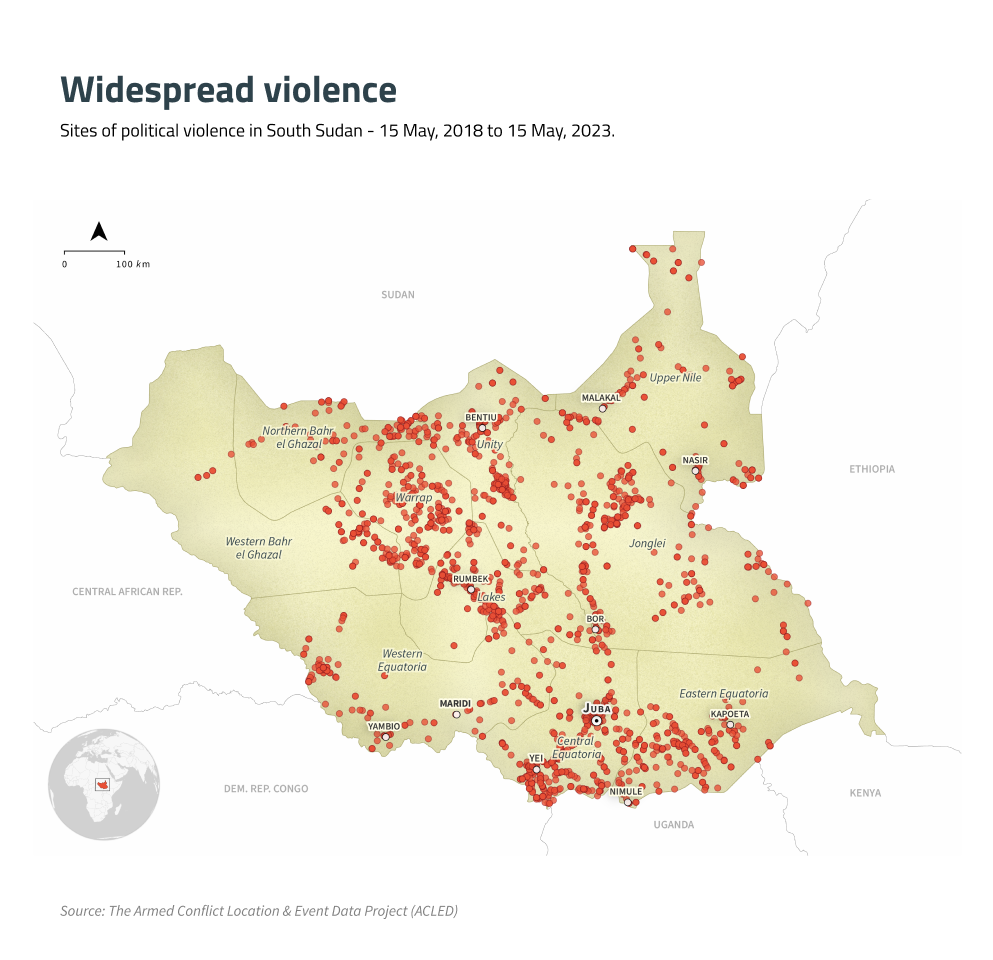 Map of Violence in South Sudan