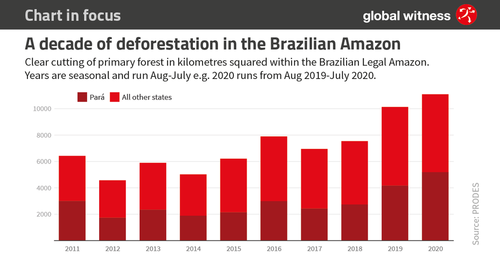 Chart In Focus New Data Shows Deforestation In The Brazilian Amazon At 12 Year High Global Witness