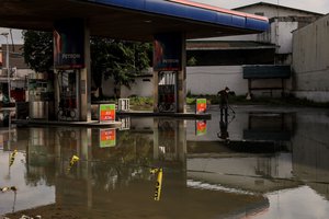 Flooded gas station Bulakan Philippines