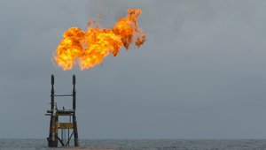 Gas flaring off the Angolan coast