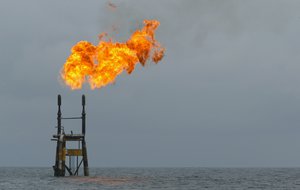 Gas flaring off the Angolan coast