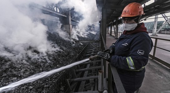 ArcelorMittal steel plant worker Ukraine March 6 2019.
