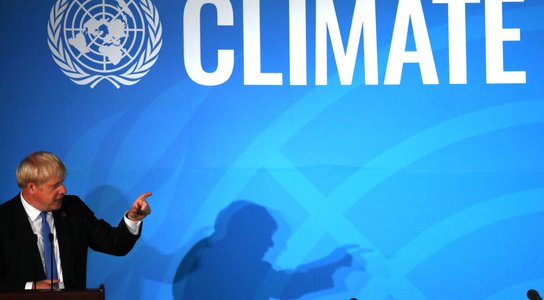 UK Prime Minister Boris Johnson speaks at the United Nations (UN) Climate Action Summit on September 23, 2019 in New York City.