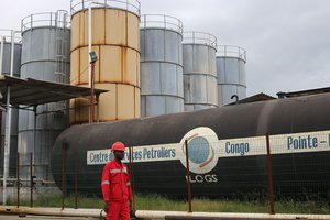 Oil worker at Port autonome de Pointe Noire, Congo B