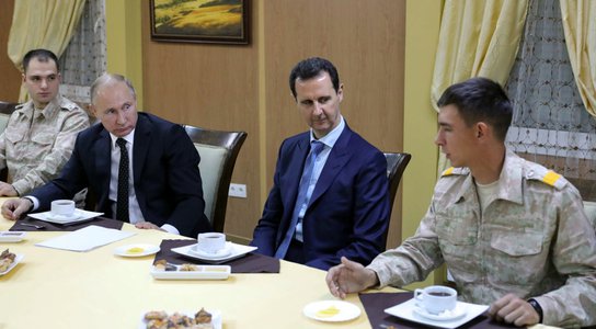 Putin and Assad at meeting
