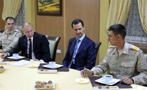 Putin and Assad at meeting