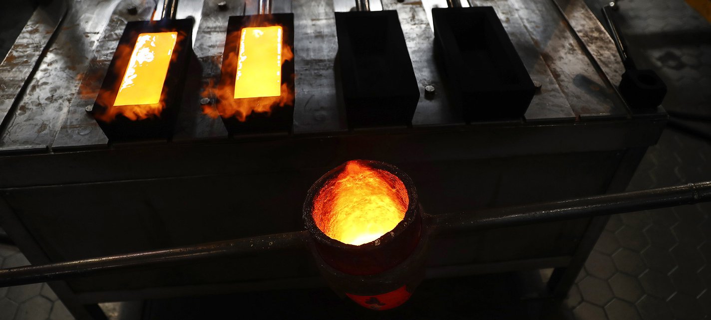 Gold in bullion moulds