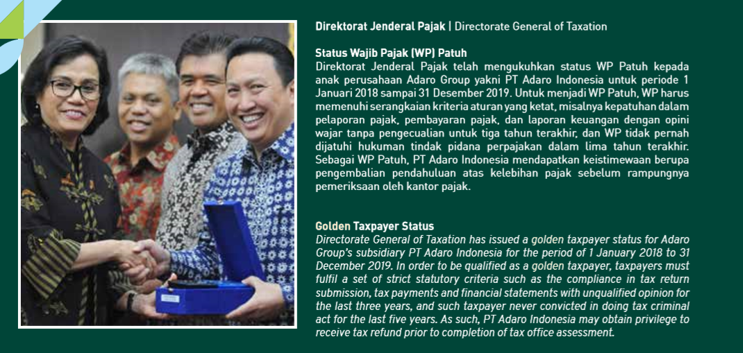 Golden Taxpayer photo from Adaro Report