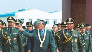 Hun Sen and generals at Kamboul
