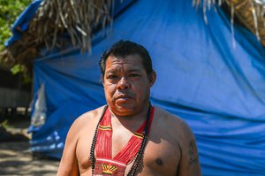 Indigenous chief and leader fighting land invasions in Brazil.jpg