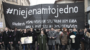 Protesters march in Bratislava after murder of journalist Jan Kuciak and his fianceé Martina Kušnírov