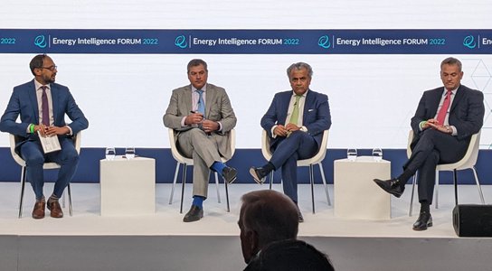 A panel at the 2022 Energy Intelligence Forum, London
