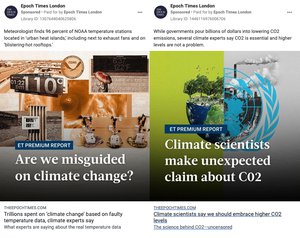Climate denial adverts by The Epoch Times