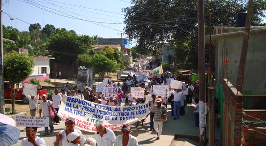 peaceful protest of communities in the Oaxaca state against the installation of hydroelectric project @EDUCA-Oaxaca