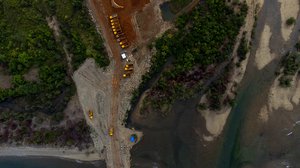 drone image  mining site Sibuyan in Philippines